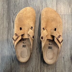 Boston Birkenstock Mink Mules Comfortable Slip-On Design - LIKE NEW